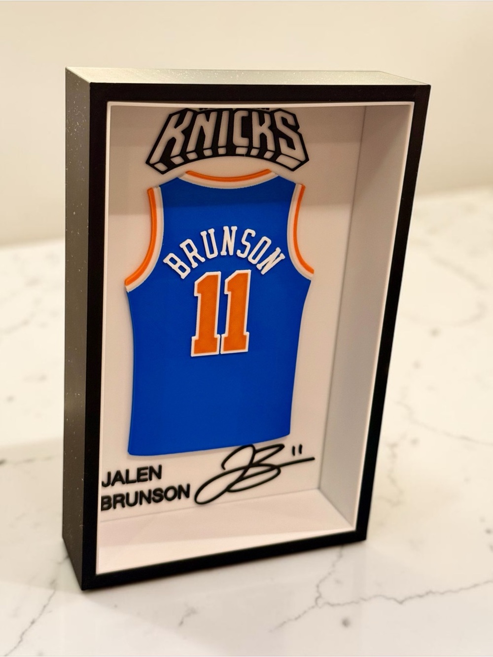 Jalen Brunson #11 New York Knicks 3D Jersey Display Box | Basketball Fan Gift |